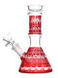 Mini glass water bong with wrap-n-rake tubing available for sale at High Roller Smoke in Lakewood, Colorado. 