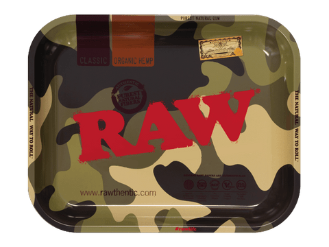 RAW - Camo Rolling Tray with Magnetic Lid (Large)
