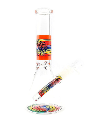 Retro Stripe Rainbow Wig-Wag Decal Beaker Bong (11