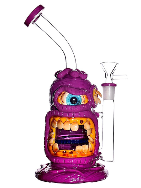 Sculpted Clay One-Eyed Monster Can With Honeycomb Perc (9")