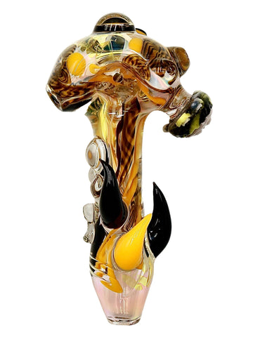 Skoeet Glass - Fully Worked Inside-Out Hand Pipe with Labubu Attachment & Millie (5.5