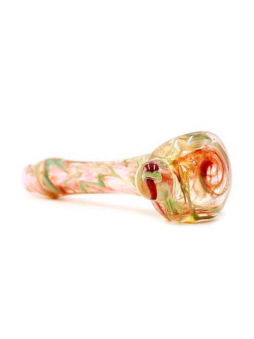 Solrac Glass - Color Swirl Spoon with Encased Mushroom (5