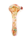 Solrac Glass - Color Swirl Spoon with Encased Mushroom (5")