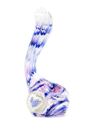 Solrac Glass - Fumed Color Swirl with Heart Implosion Bubbler (6