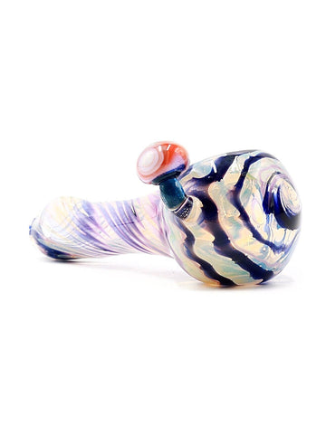 Solrac Glass - Fumed Color Swirl with Attached Mushie Hand Pipe (4