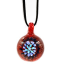 Solrac Glass - Red Flower Implosion Pendant (1.25")