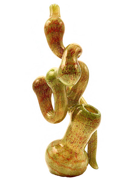 Standing glass sherlock hand pipe made of frit and available for sale at High Roller Smoke in Lakewood, Colorado. 