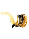 Glass hand pipe dry sherlock with fumed horns available for sale at High Roller Smoke in Lakewood, Colorado. 
