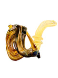 Glass hand pipe dry sherlock with fumed horns available for sale at High Roller Smoke in Lakewood, Colorado. 