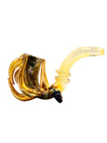 Glass hand pipe dry sherlock with fumed horns available for sale at High Roller Smoke in Lakewood, Colorado. 