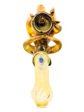 Glass hand pipe dry sherlock with fumed horns available for sale at High Roller Smoke in Lakewood, Colorado. 