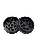 Black herb grinder wit h flat teeth for sale at High Roller Smoke 