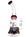 Striped Frit Showerhead Chugger with Pendant (10.5")