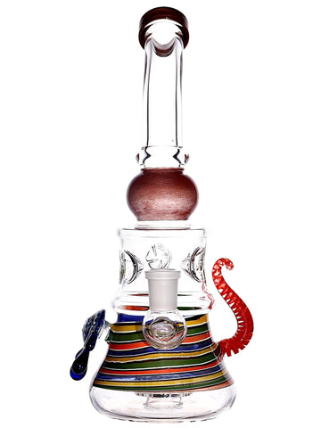 Striped Frit Showerhead Chugger with Pendant (10.5