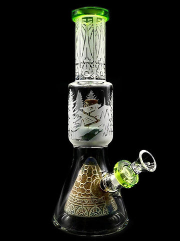 Super Bee - Collins Perc Etched Beaker With Showerhead Perc (12