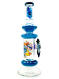 Lookah Tataoo Glass - Blue Frit Daydream Showerhead Perc (12")