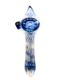 Three Trees Glass - Blue Flared Pointed Foot Hammer Hand Pipe (6")