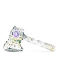 Three Trees Glass - Fumed Rap and Rake Wet Hammer Bubbler with Purple Carb Hole Accent (6.5")