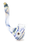Three Trees Glass - Fumed Sherlock Hand Pipe with One-Piece Straw Hat Pirates Logo Millie (6")