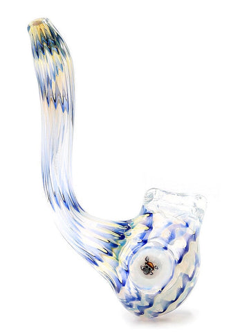 Three Trees Glass - Fumed Sherlock Hand Pipe with One-Piece Straw Hat Pirates Logo Millie (6