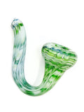 Three Trees Glass - Green Dichro Rap and Rake Calabash Meerschaum Styled Sherlock Hand Pipe (4.5)