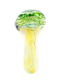 Three Trees Glass - Large Spoon Hand Pipe with Green and Fumed Rap and Rake Color and Twisted Neck (5.5")