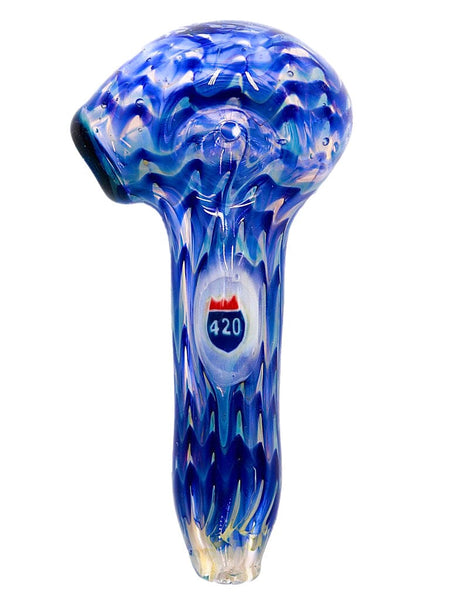 Three Trees Glass - Wrap 'N Rake Hand Pipe With Highway 420 Millie (4")