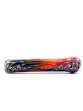 Vulcan Glass Art - Black and White Rainbow Wig Wag Chillum (3.5")