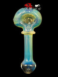 Fumed glass hand pipe made by American glassblower 