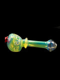 Fumed hand pipe spoon with left carb and ladybug attachment 