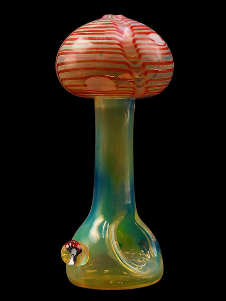 Vulcan Glass Art - Fully Fumed Standing Mushroom Hand Pipe (5")