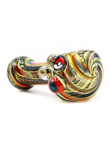 Vulcan Glass Art - Fully Worked Inside Out Dichro with Pokemon Millie Hand Pipe Spoon (3.5