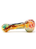 Vulcan Glass Art - Fully Worked Inside Out with Bitcoin Millie Spoon Hand Pipe (4")