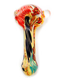 Vulcan Glass Art - Fully Worked Inside Out with Bitcoin Millie Spoon Hand Pipe (4")