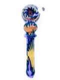 Vulcan Glass Art - Fully Worked Wig Wag Bubbler with Opal (6")