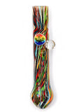 Vulcan Glass Art - Inside Out Wig Wag Dichro Chillum with Leaf Millie (5")