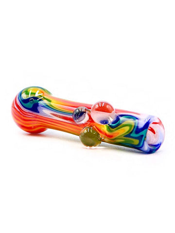 Vulcan Glass Art - Rainbow Wig Wag Chillum (3.5