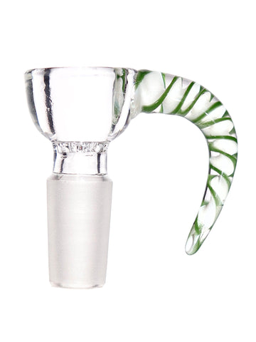 Zephyr Studios - Swirled Horn Built In Screen Slide / Bowl (14mm)