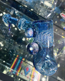 Oats Glass - Blue UV Hammer Bubbler with Creep Millie and Opal (6.5")