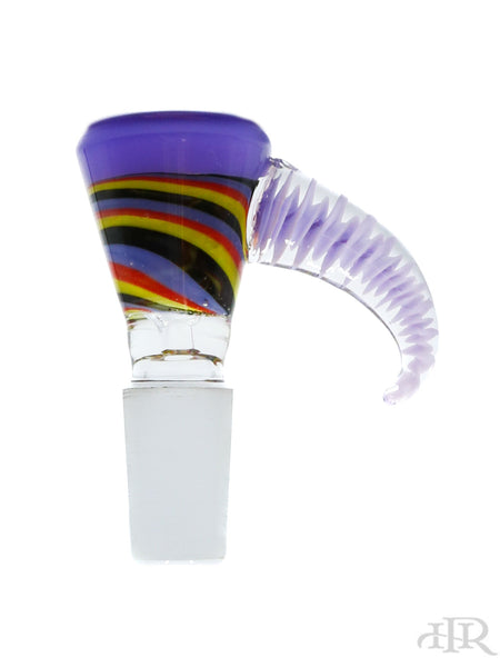 Color Swirl Horned Slide / Bowl (14mm) Purple