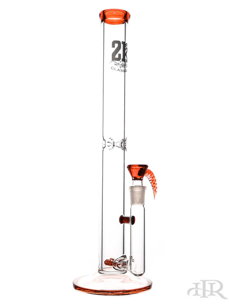 2K Glass Art - Double Inline Diffuser Straight Tube (17")