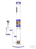 2K Glass Art - Wig Wag Reversal Straight Tube With Matching Ash Catcher (19.5") Blue Left