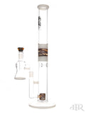 2K Glass Art - Wig Wag Reversal Straight Tube With Matching Ash Catcher (19.5") White Left