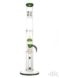 2K Glass Art - Stemline Diffuser Straight Tube With Tree Perc (18") Green Front