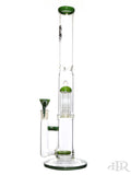 2K Glass Art - Stemline Diffuser Straight Tube With Tree Perc (18") Green Left