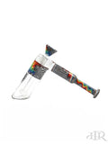 2K Glass Art - Wig Wag Reversal Showerhead Hammer Bubbler (8") Rainbow Left
