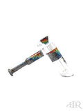 2K Glass Art - Wig Wag Reversal Showerhead Hammer Bubbler (8") Rainbow Right
