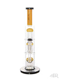 Bougie Glass - Triple Tree Perc Tube Gold Front
