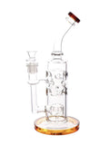 Swiss Barrel Torus Can Dab Rig Concentrate Water Pipe Thick Glass Bent Neck Showerhead Perc Orange