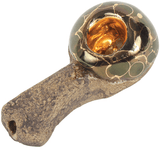 Celebration Pipes Volcanic Stone - 22k Gold Inlay Black Coral